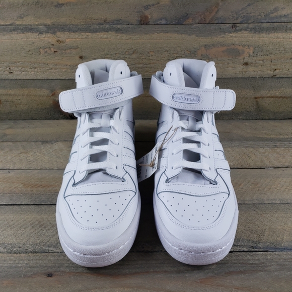 adidas Men's Forum Mid Leather upper Shoes Sneakers White - Picture 4 of 11